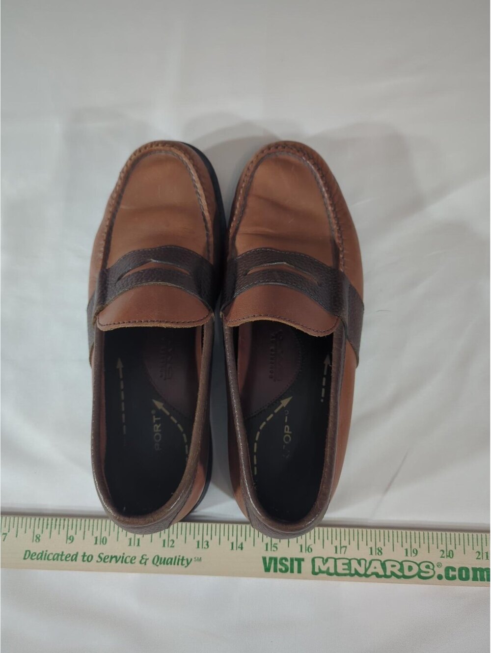 Rockport Men's 9.5 Brown Leather Penny Loafers Slip On Dress Shoes